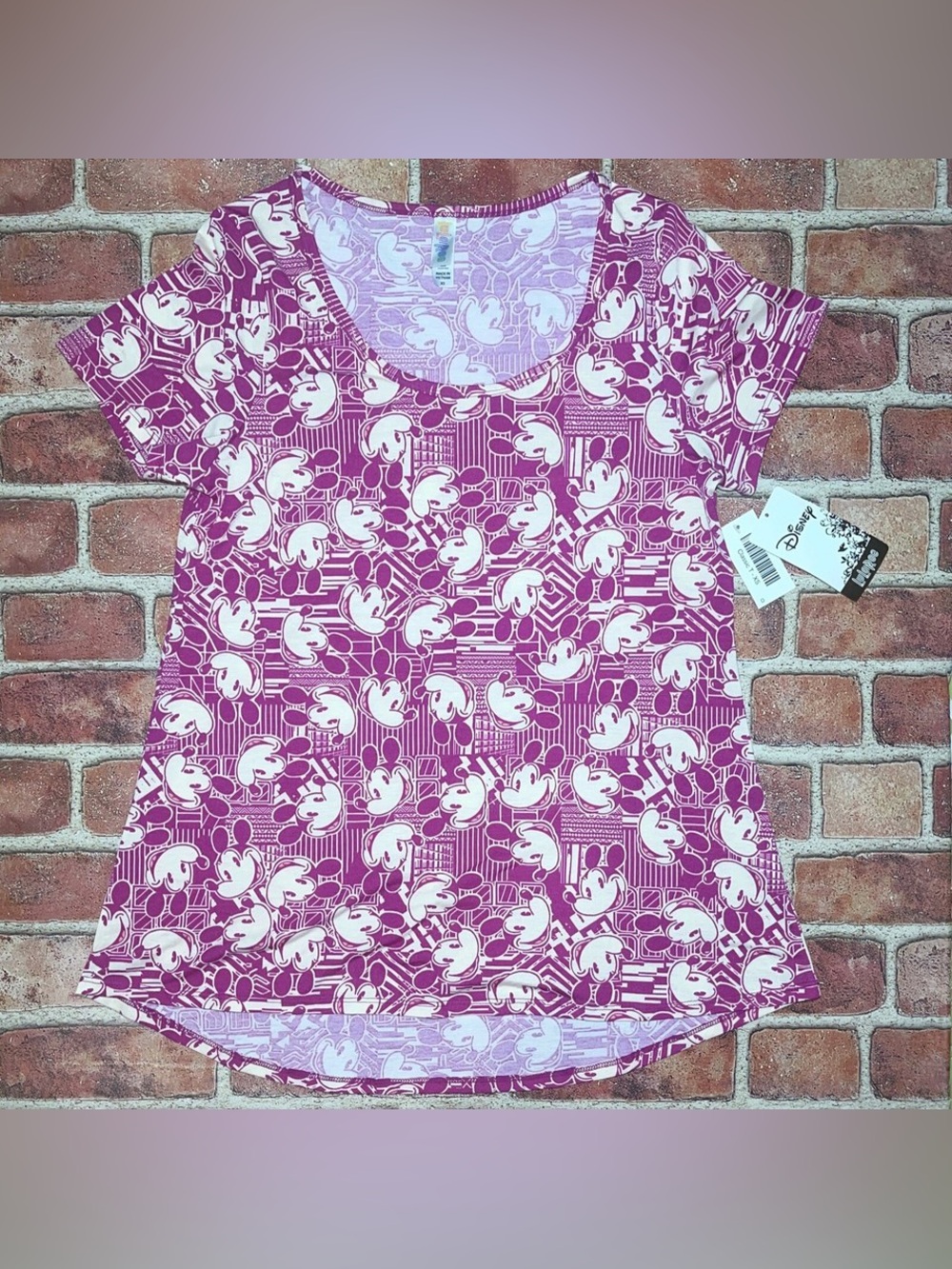 New LuLaRoe Disney Classic T Purple Mickey Mouse Short Sleeve T-Shirt Size XS